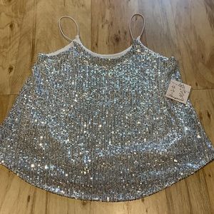 Passport Silver Sequined Tank Top